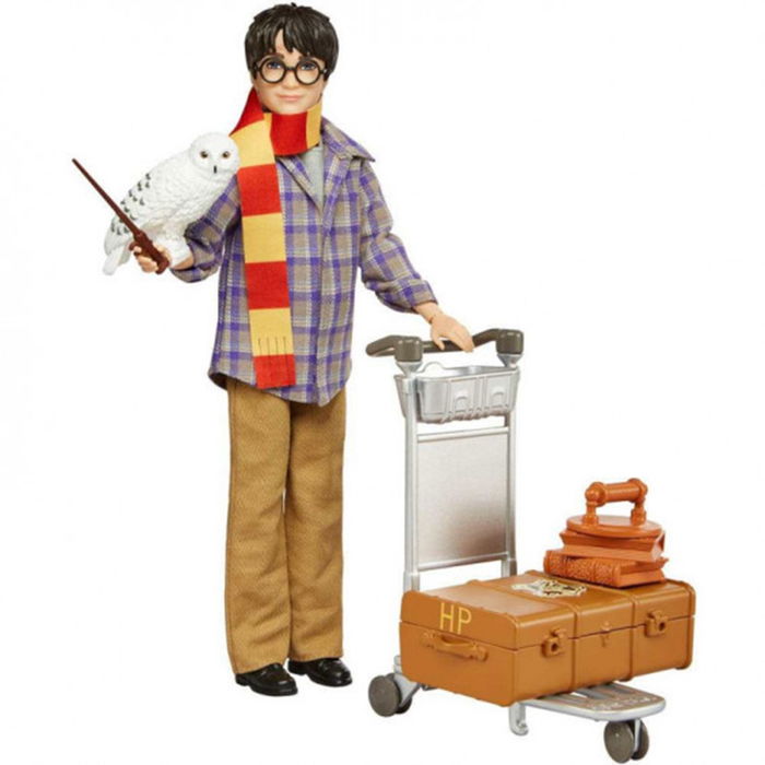 Mattel Harry Potter Figura Harry Potter y Hedwig Playset Plataforma 9/4 con Accesorios Muñeco 26cm Recomendado +6 Años