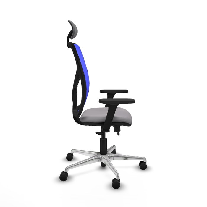 PIQUERAS Y CRESPO Silla de oficina Motilla con mecanismo Sincro/Traslack, Gris y Azul