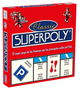 Falomir Superpoly Classic Juego de Mesa Monopoly en Español con Tablero, Dados, Fichas Hotel, Billetes, Peones, Fichas Casa y Tarjetas para 2 Jugadores