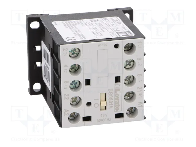 LOVATO ELECTRIC Contactor BG 3-polar 48VAC 6A LOVATO ELECTRIC Contactor BG 3-polar 48VAC 6A