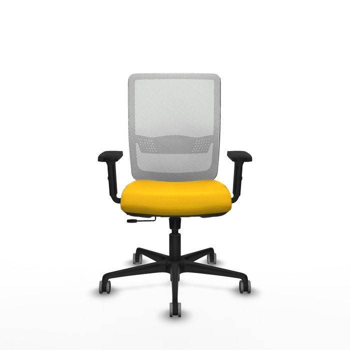 PIQUERAS Y CRESPO Silla de oficina Haches con mecanismo Sincro/Traslack, Amarillo y Blanco PIQUERAS Y CRESPO Silla de oficina Haches con mecanismo Sincro/Traslack, Amarillo y Blanco
