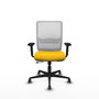 PIQUERAS Y CRESPO Silla de oficina Haches con mecanismo Sincro/Traslack, Amarillo y Blanco