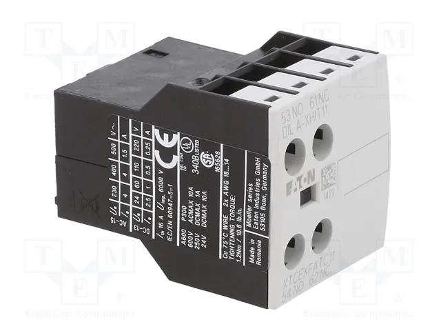 EATON ELECTRIC Contactores auxiliares DILA-XHIT11 agarres de tornillo de frente