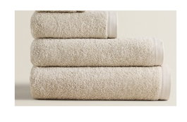 DKD Home Decor Toalla de tocador de algodón Beige 30x50x1 cm, 600 GSM