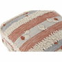 DKD Home Decor Cojín de Suelo Algodón 60x60x25 Rayas Naranja y Blanco