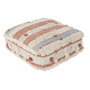 DKD Home Decor Cojín de Suelo Algodón 60x60x25 Rayas Naranja y Blanco
