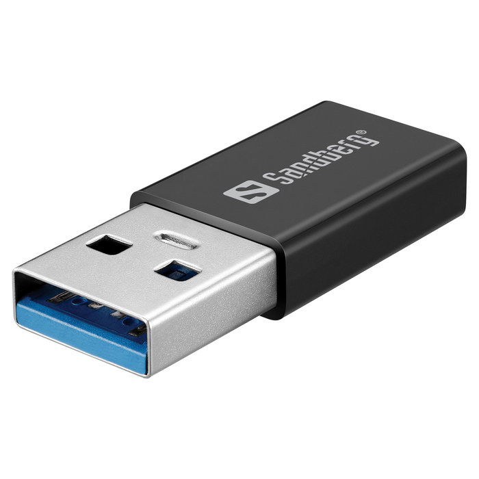 Sandberg Lector DVD USB-C y USB-A Portátil, Unidad Óptica Super Multi DL Externa para Laptop y PC con Windows y MacOS - Negro
