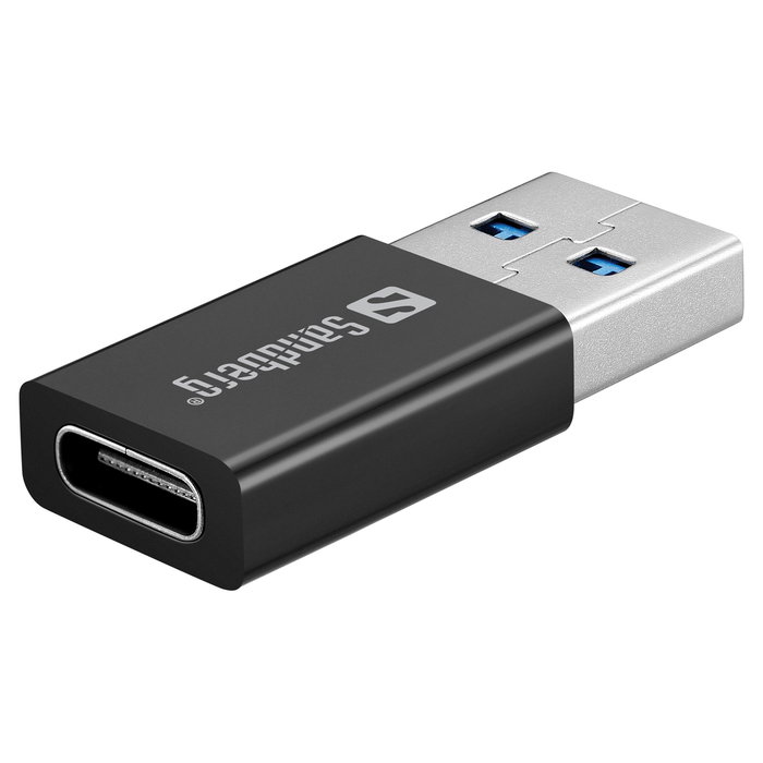 Sandberg Lector DVD USB-C y USB-A Portátil, Unidad Óptica Super Multi DL Externa para Laptop y PC con Windows y MacOS - Negro