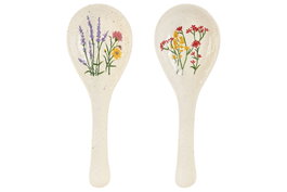 DKD Home Decor Soporte para Cuchara de Porcelana Flores Multicolor FLOWER 24