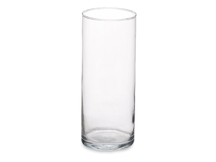 Giftdecor Jarrón de Cristal Cilíndrico Transparente 12x30cm