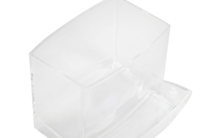 DKD Home Decor Organizador Transparente Natural PS Bambú 7.5 x 8 x 9 cm (4 Unidades)