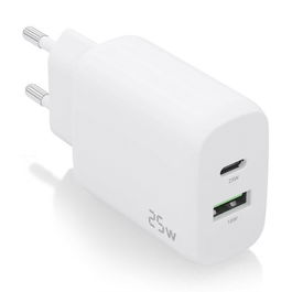 AISENS A110-0758 Cargador USB-C QC3.0 25W Blanco 2 Puertos Universal
