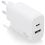 Aisens Cargador 25W con USB-C PD3.0 y USB-A QC3.0 Blanco