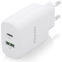 Aisens Cargador 25W con USB-C PD3.0 y USB-A QC3.0 Blanco