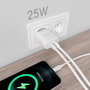 Aisens Cargador 25W con USB-C PD3.0 y USB-A QC3.0 Blanco