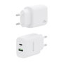 Aisens Cargador 25W con USB-C PD3.0 y USB-A QC3.0 Blanco