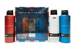 Mustang Ford Deodorant Spray Gift Set 200ml Red + 200ml White + 200ml Blue