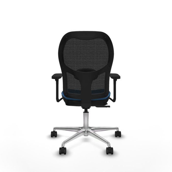 PIQUERAS Y CRESPO Silla de oficina Jorquera con mecanismo Sincro/Traslack, Azul claro y Negro
