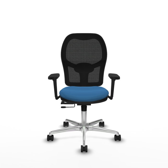 PIQUERAS Y CRESPO Silla de oficina Jorquera con mecanismo Sincro/Traslack, Azul claro y Negro
