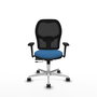 PIQUERAS Y CRESPO Silla de oficina Jorquera con mecanismo Sincro/Traslack, Azul claro y Negro