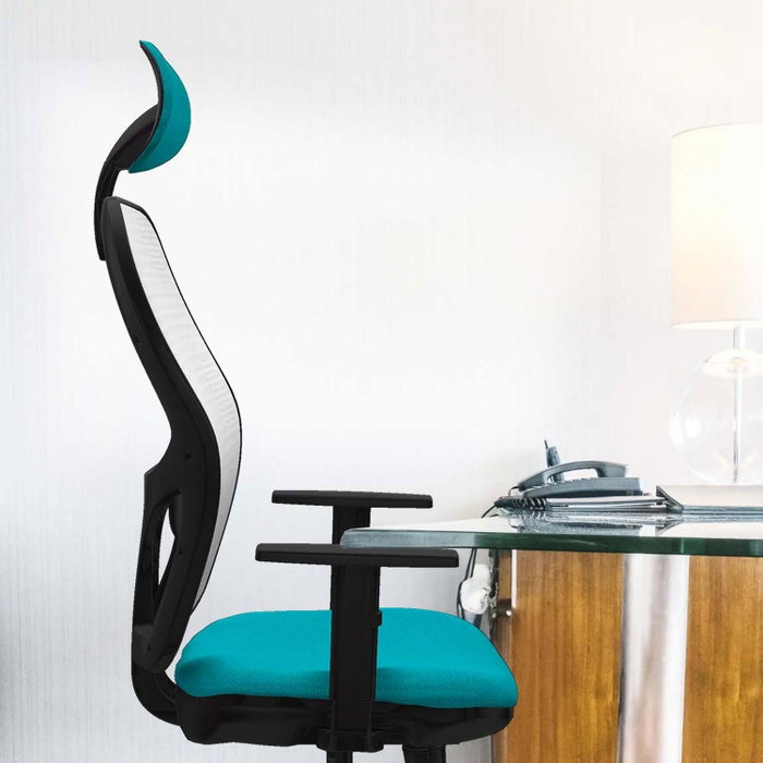 PIQUERAS Y CRESPO Silla de oficina Jorquera con mecanismo Sincro/Traslack Verde botella y Gris