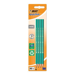 Bic Lápiz Evolution HB 2 Blíster 4 uds Lápiz de Grafito con 64% Materiales Reciclados
