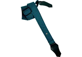 GETM Correa para Guitarra y Bajo Fly Hounds Tooth Blue Ajustable Nailon Piel Poliéster
