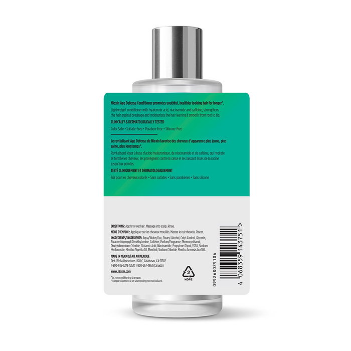 Nioxin Age Defense Acondicionador Anti-Envejecimiento Hidratación Profunda con Ácido Hialurónico 475 ml
