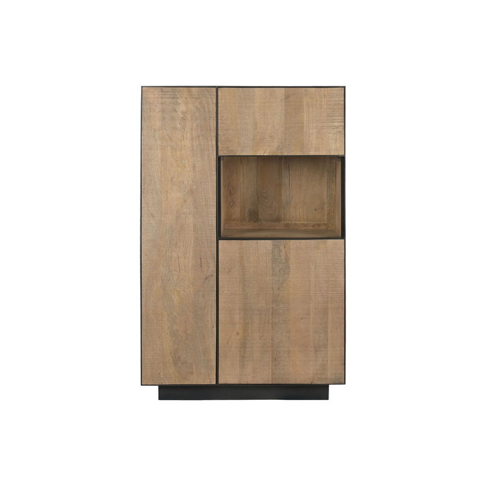 DKD Home Decor Vitrina de Mango y Cristal Sand Village