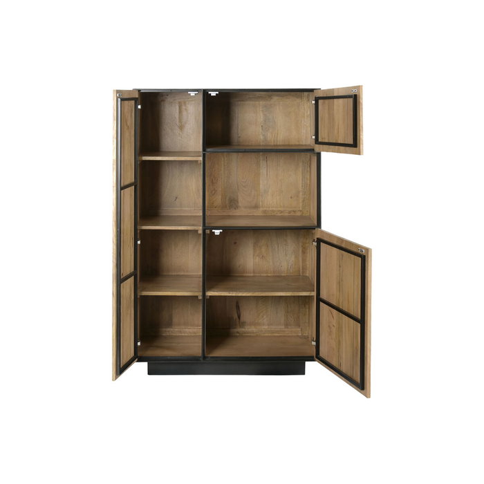 DKD Home Decor Vitrina de Mango y Cristal Sand Village