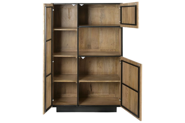 DKD Home Decor Sand village Vitrina Loft Mango Cristal Natural Negro 44 x 142 x 89 cm DKD Home Decor Sand village Vitrina Loft Mango Cristal Natural Negro 44 x 142 x 89 cm