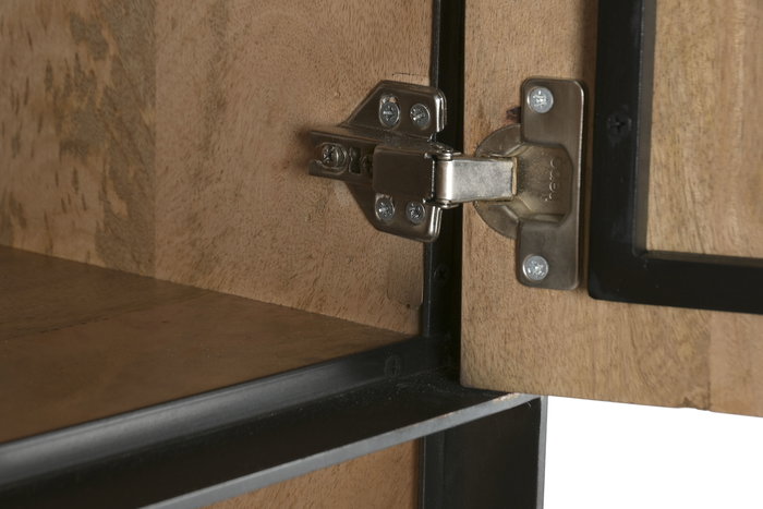 DKD Home Decor Sand village Vitrina Loft Mango Cristal Natural Negro 44 x 142 x 89 cm DKD Home Decor Sand village Vitrina Loft Mango Cristal Natural Negro 44 x 142 x 89 cm