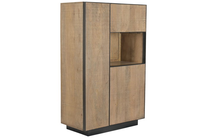 DKD Home Decor Sand village Vitrina Loft Mango Cristal Natural Negro 44 x 142 x 89 cm DKD Home Decor Sand village Vitrina Loft Mango Cristal Natural Negro 44 x 142 x 89 cm