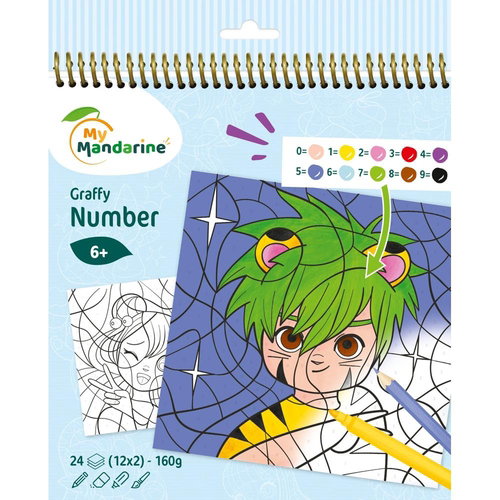 Libro De Colorear Avenue Mandarine Dibujar Con Numeros Manga 160G 24H Libro De Colorear Avenue Mandarine Dibujar Con Numeros Manga 160G 24H