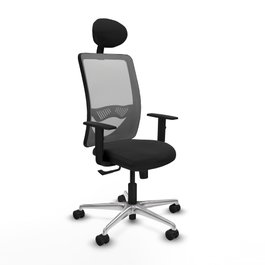 PIQUERAS Y CRESPO Silla de oficina Zulema con mecanismo Sincro, Negro y Gris