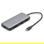 Digitus Estación de acoplamiento USB-C de 8 puertos (USB-C a 2 HDMI, DisplayPort, USB-A 3.2 Gen 2, USB PD 100 W, Gigabit LAN, SD/MicroSD) Negro y Gris