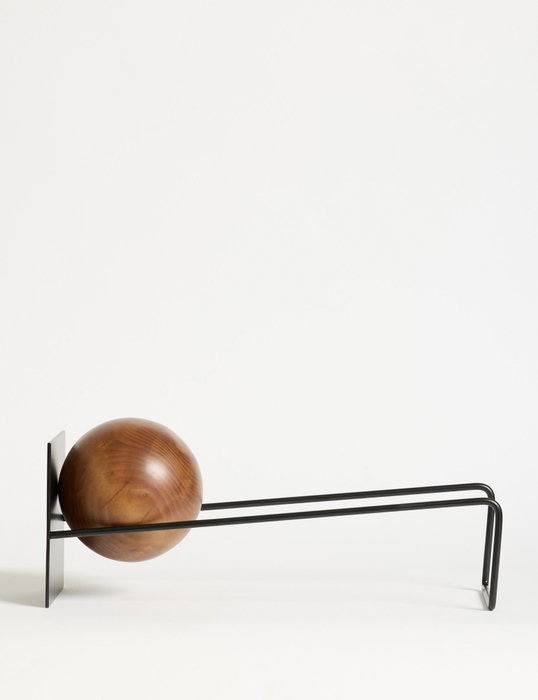 Hanah Home Sujetalibros Negro Metal con Bola de Madera Elegante y Robusto para Decoración Hogar
