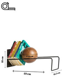 Hanah Home Sujetalibros Negro Metal con Bola de Madera Elegante y Robusto para Decoración Hogar
