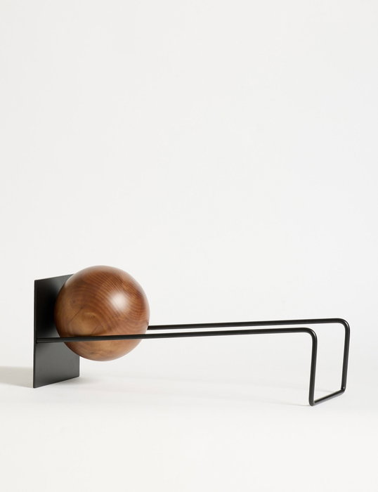 Hanah Home Sujetalibros Negro Metal con Bola de Madera Elegante y Robusto para Decoración Hogar