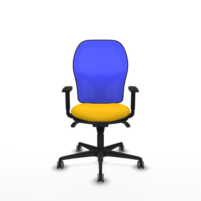 PIQUERAS Y CRESPO Silla de oficina Jorquera con mecanismo Sincro, Amarillo/Azul PIQUERAS Y CRESPO Silla de oficina Jorquera con mecanismo Sincro, Amarillo/Azul
