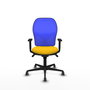 PIQUERAS Y CRESPO Silla de oficina Jorquera con mecanismo Sincro, Amarillo/Azul