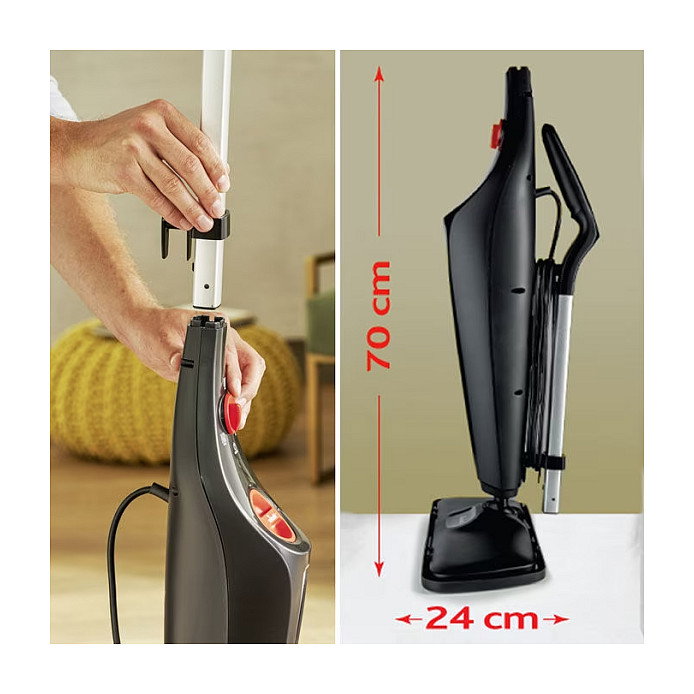 Vileda Steam XXL 3.0 Plus Limpiador a Vapor Portátil, 0.4L, 1550W, Negro, con Cepillo Rectangular