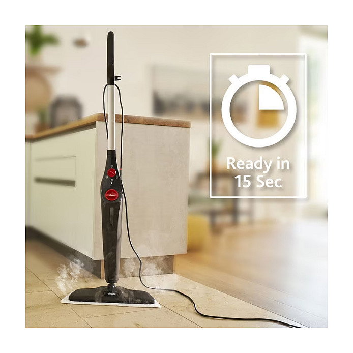 Vileda Steam XXL 3.0 Plus Limpiador a Vapor Portátil, 0.4L, 1550W, Negro, con Cepillo Rectangular