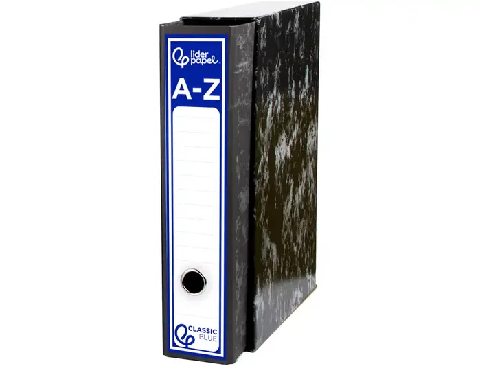 Liderpapel Archivador de Palanca Clásico Negro Folio Forrado Cartón con Caja 80mm 350mm