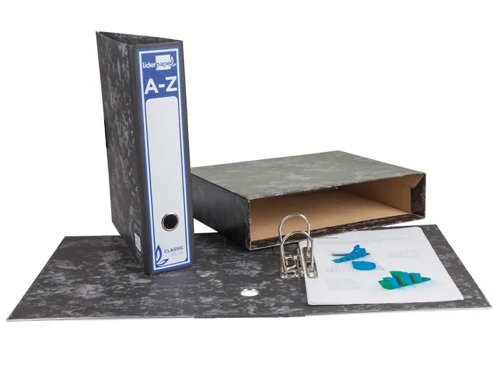 Liderpapel Archivador de Palanca Clásico Negro Folio Forrado Cartón con Caja 80mm 350mm Liderpapel Archivador de Palanca Clásico Negro Folio Forrado Cartón con Caja 80mm 350mm