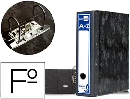 Liderpapel Archivador de Palanca Clásico Negro Folio Forrado Cartón con Caja 80mm 350mm