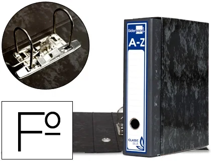 Liderpapel Archivador de Palanca Clásico Negro Folio Forrado Cartón con Caja 80mm 350mm Liderpapel Archivador de Palanca Clásico Negro Folio Forrado Cartón con Caja 80mm 350mm