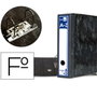 Liderpapel Archivador de palanca cartón forrado jaspeado negro con caja Classic Blue