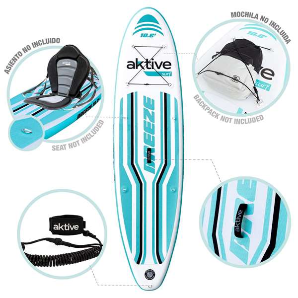 Color Baby Tabla de paddle surf Aktive 320x81x15 cm con accesorios Color Baby Tabla de paddle surf Aktive 320x81x15 cm con accesorios