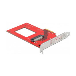 DeLOCK Tarjeta Adaptadora PCIe x4 a Interna U.3 NVMe, Windows 10 / 8.1, Linux Kernel 5.8, Color Rojo y Plata